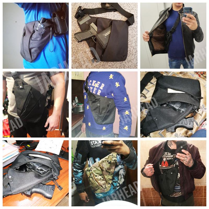 Multifunctional Concealed Storage Gun Bag Holster Men's Left Right Nylon Shoulder Bag Anti-theft Bag Chest Bag Hunting
