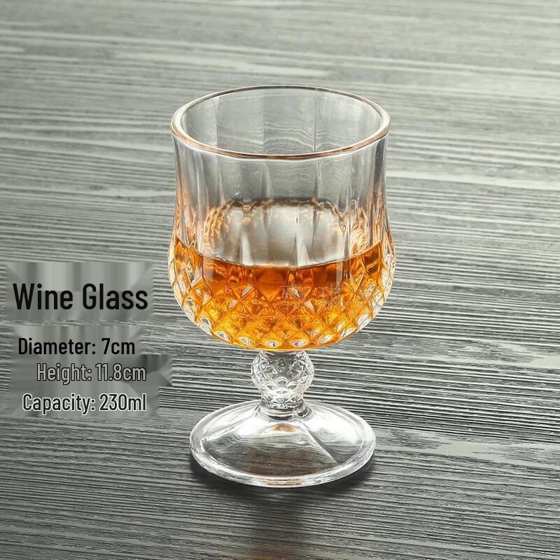 Shangqi Embossed Glass Stemmed Wine Glasses