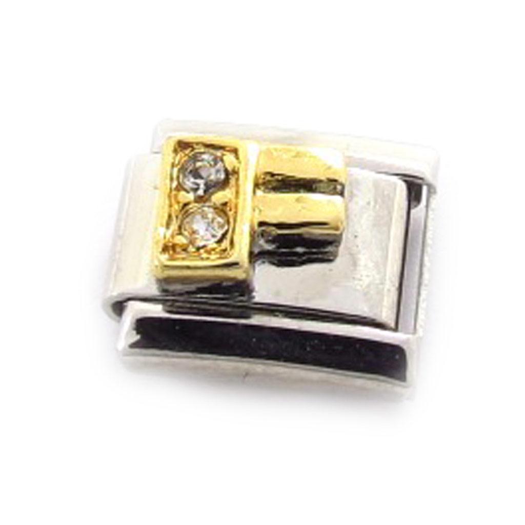 Les Trésors De Lily [C6046] - Plasă 'Litera F' Auriu Alb