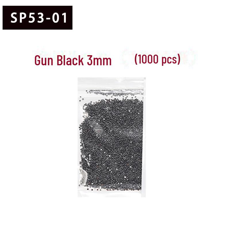 1000-Pack Gold & Silver Flat-Bottomed Steel Beads: Japanese Mini DIY Nail Art Rivets