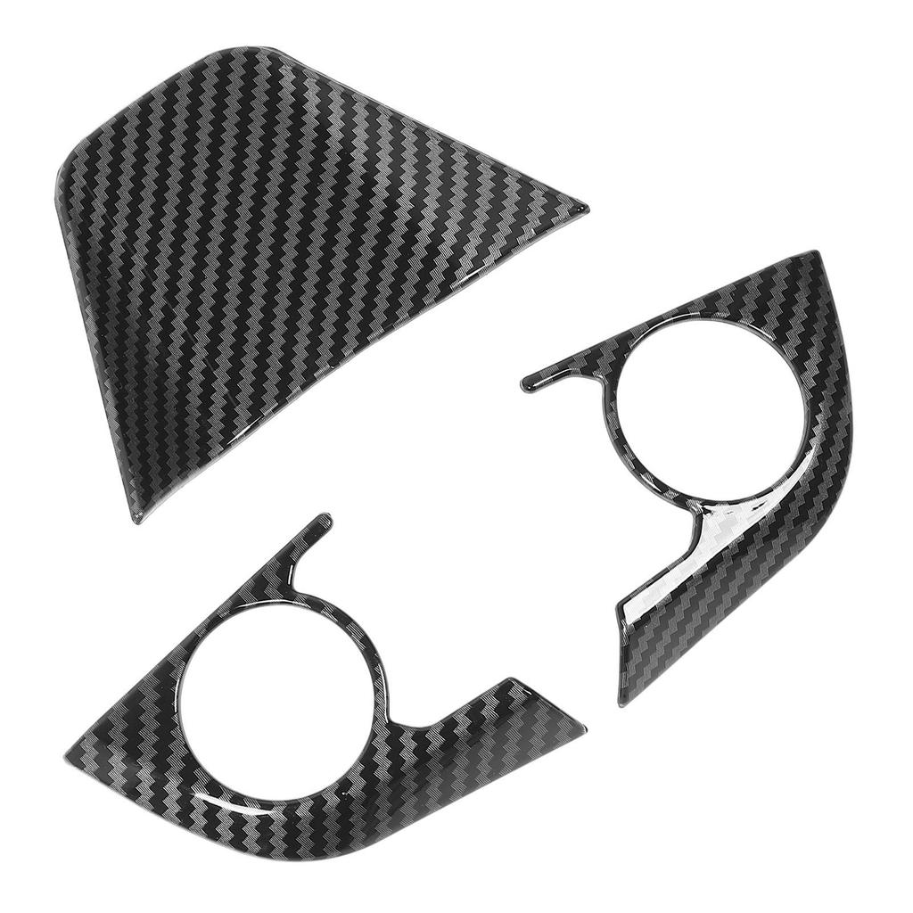 3 Pcs Steering Wheel Panel Trim Carbon Fiber Style Steering Wheel Decorative Decals for Camry XV70