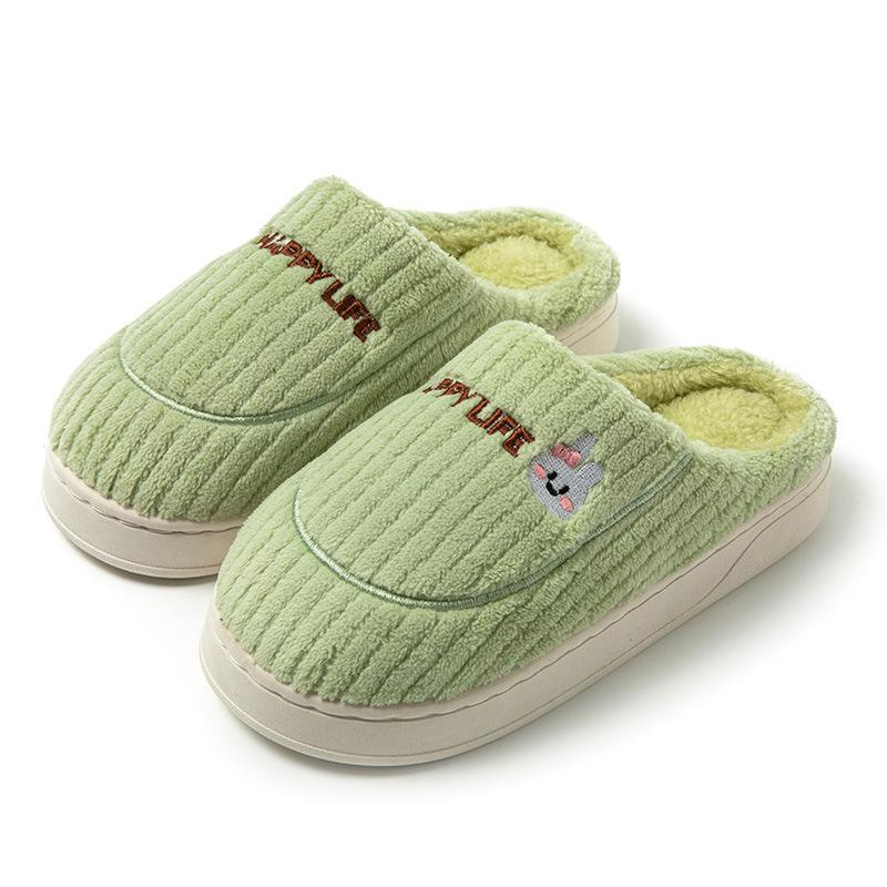 Cotton slippers winter home indoor warm couple cute rabbit non-slip plush winter men's and women's slippers