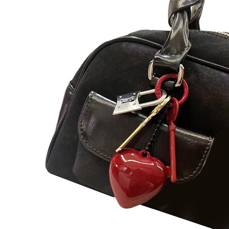 Vintage Love Heart Key Lanyard Keychain Korean  Bag Pendant Car Key Holder Key Accessories Bag Hanging Decoration