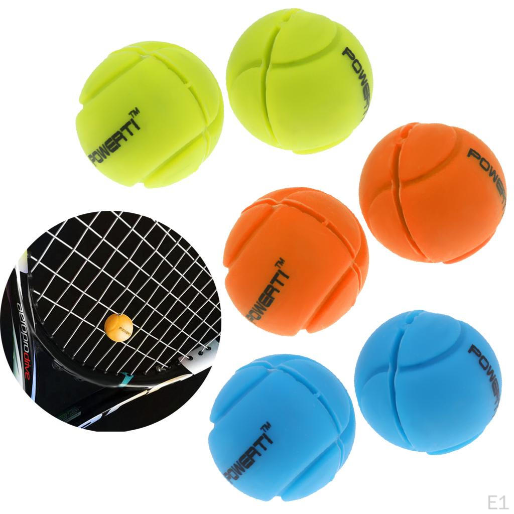 2 Piece Ball Tennis Squash Racquet Vibration Dampeners Shock Absorber - Yellow, 22mm