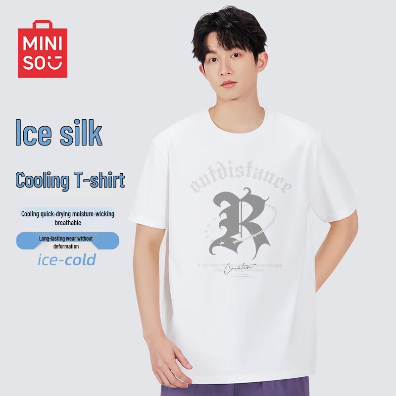 MINISO Men s Ice Silk Cooling Short Sleeve T-Shirt 4XL