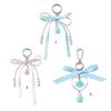 Versatile Ribbon Pearls Bowknot Key Rings with Turtles Pendant Charming Keychain Accessory for Backpacks and Purses