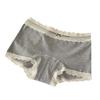 10A Antibacterial Sporty Colorblock Cotton Lace Panties - Sexy Mid-Waist Seamless Women's Boxer Briefs