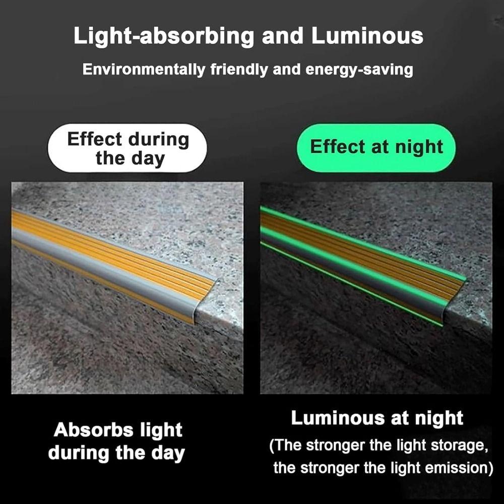 PVC Stair Treads Reflective Stair Edge Protector Staircases Anti Slip Strips  Indoor Outdoor