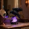 Straszna Gotycka Lampa z Krukiem Świecąca Kula Kruki Wrona Lampki Stołowe Dekoracje Halloweenowe