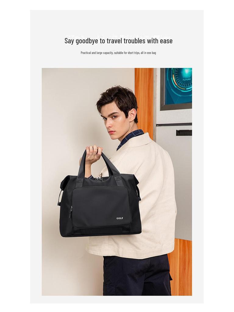 Men's Large Capacity Golf Travel Bag - Foldable Sports Fitness Bag with Dry/Wet Separation