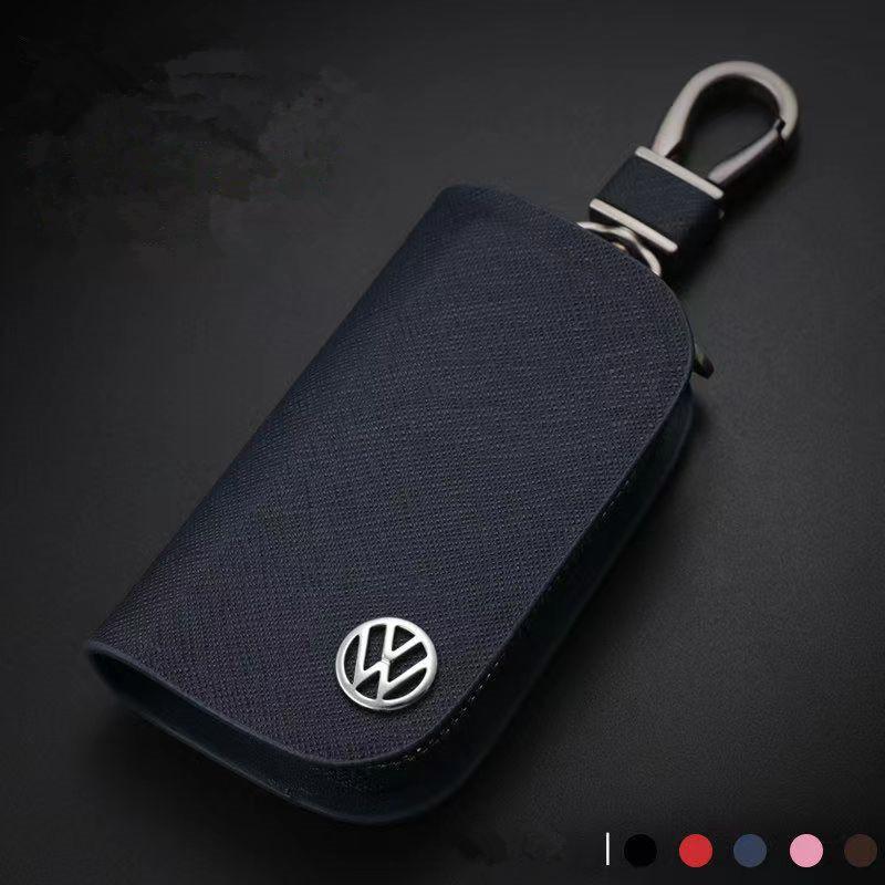Valve Stems Caps Leather Car Key Case Cross Pattern Car Key Cover Key Holder For VW Volkswagen Golf Polo Passat Tiguan Touran Je zw0