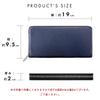 Basic Dandy Embossed Long Wallet for Men and Women, Genuine Leather, Round Zipper, Coin Purse, Card Slots, Long Wallet, Leather Round Wallet, Navy