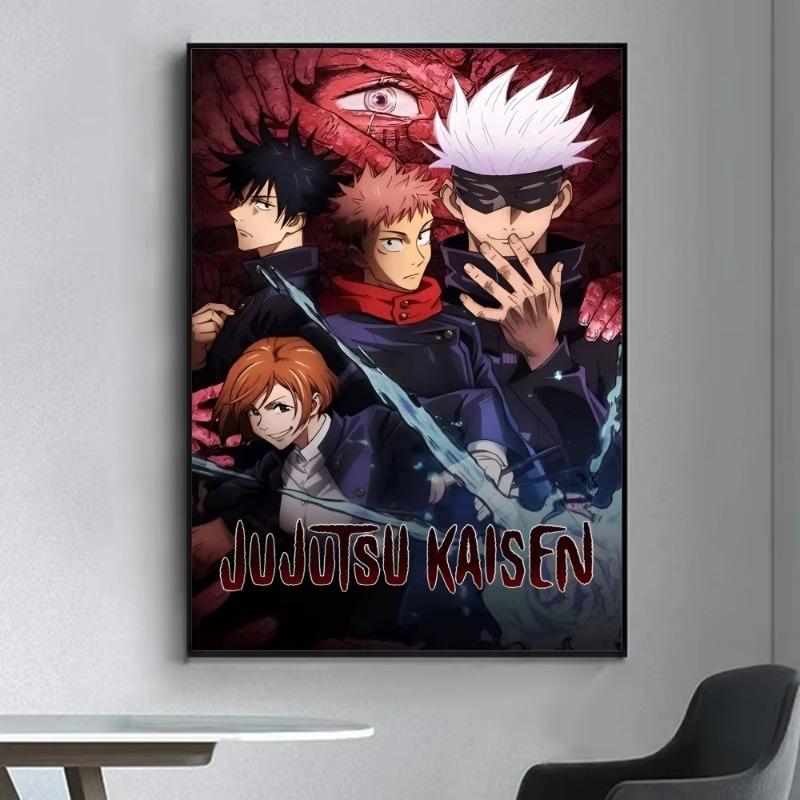 Jujutsu Kaisen Anime Poster Ausgefallenes Poster Wandaufkleber für Wohnzimmer Bar Vintage Dekorative Malerei Mittel