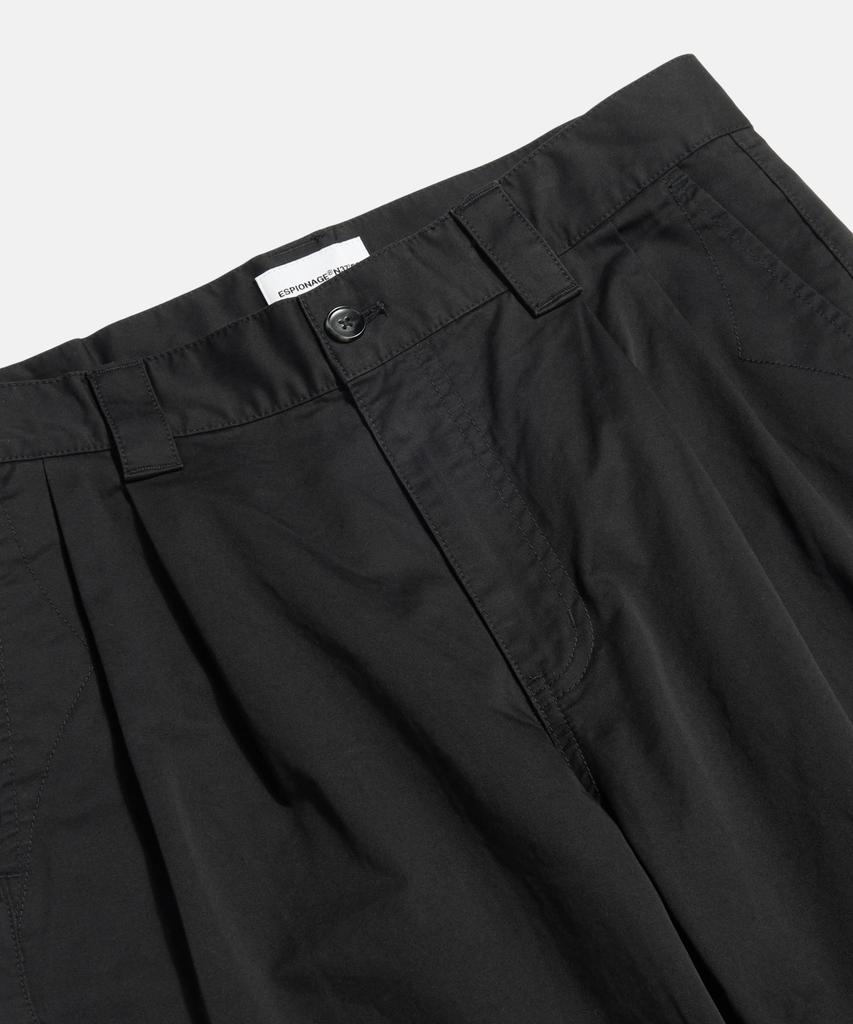 ESPIONAGE 2 Pleats Light Chino Pants Black