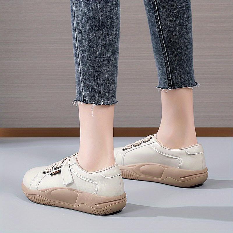Women's Chunky-Soled White Sneakers 2025 Spring/Fall New Arrival Korean Style Slip-On Casual Sneakers