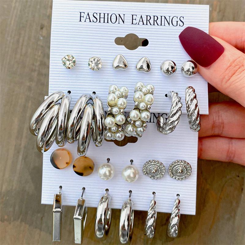 Metal Earrings Set Wholesale Trendy Colorful Butterfly Vintage Earring Set For Women Elegant Heart Dangle Wedding Party Jewelry