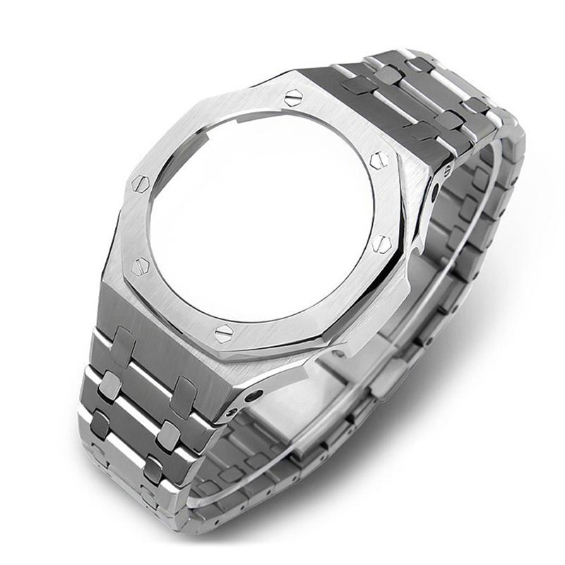 Pro Casio G-Shock GA-2100 GA-2110 Dubový statek Modifikovaná nerezová ocel Styl AP 3. generace 4 zástupci s pouzdrem