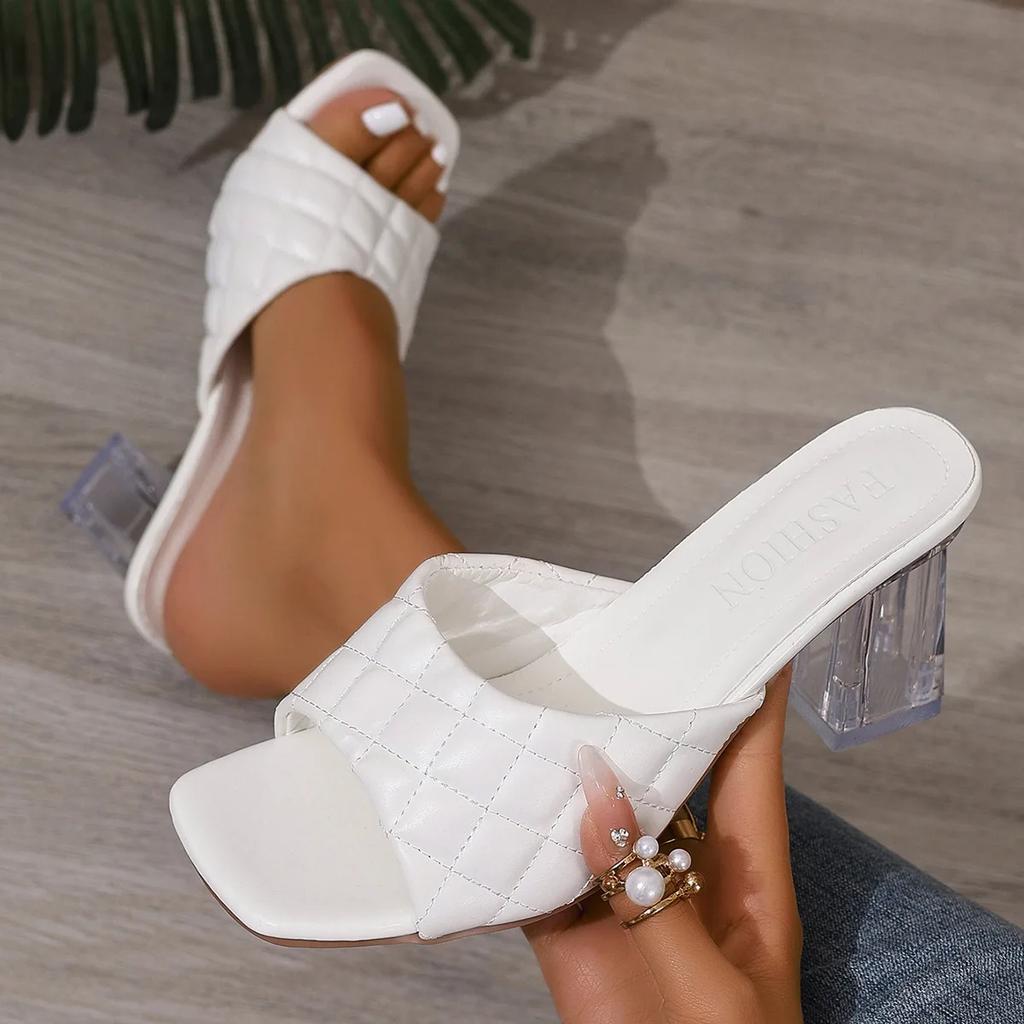 Fashion Summer Slippers Women Fashion Shoes for Women Thick Heel Black Large Sandals Luxury Heel Slippers Zapatos