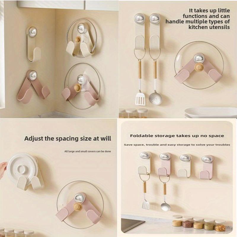 Suction Cup Pot Cover Rack Wall Mounted Non Perforated Kitchen Storage Rack Cutting Board Rack