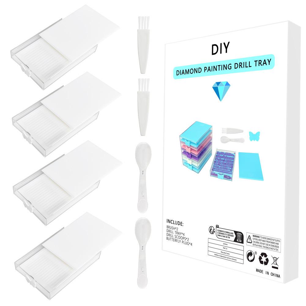 Diamond Painting Flip-Top Funnel Plate Set with Lid for DIY Embroidery