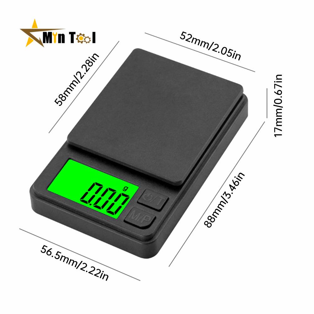 500g*0.01g Accurate Electronic Jewelry Gram Scale Precision Scale Portable Calibration Function Ultra-clear Display Kitchen Tool