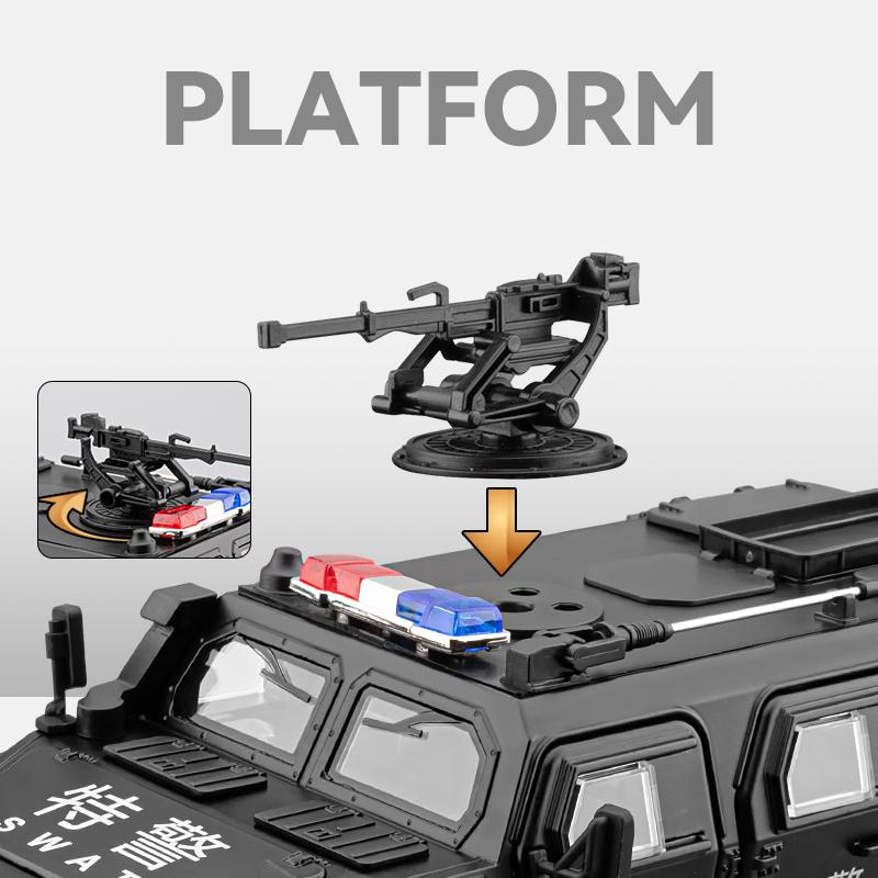 1:20 Polizei tapferer Krieger Militär Offroad-Fahrzeuge Legierung Metall Druckguss Modellauto Kinderspielzeugauto Miniaturfahrzeuge Feiertag