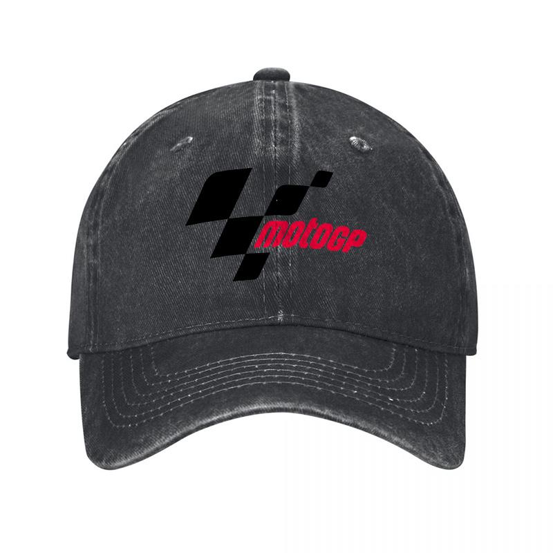 MOTOGP LOGO GEWASCHENE BAUMWOLLE BASEBALLKAPPE KLASSISCHE PASSFORM VERSTELLBARER HUT FÜR Unisex UND Frauen SPORTFAN ACCESSOIRE SCHWARZ ROT DESIGN
