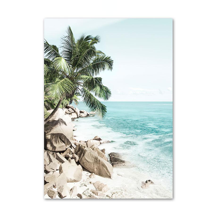 Strand Banane Palm Blatt Hängematte Ananas Karibik Nordic Poster Wand Kunstdruck Leinwand Malerei Dekor Bild Wohnzimmer RoomCuadros