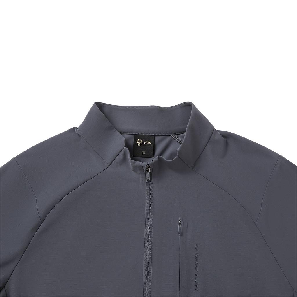 Li Ning Honor Gold Standard Zipper Solid Color Stand Collar Jacket Men jackets AYYW029-3