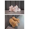 Kids Girls Winter Thickened Fleece Warm Velcro Sports Sneakers