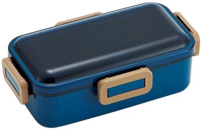 Skater Lunch Single Made In for with Locking for Dishwasher and Microwave Ocean Blue Box, 530ml, Tier, Japan, Women, 4-Point Leak-Resistant Storage,