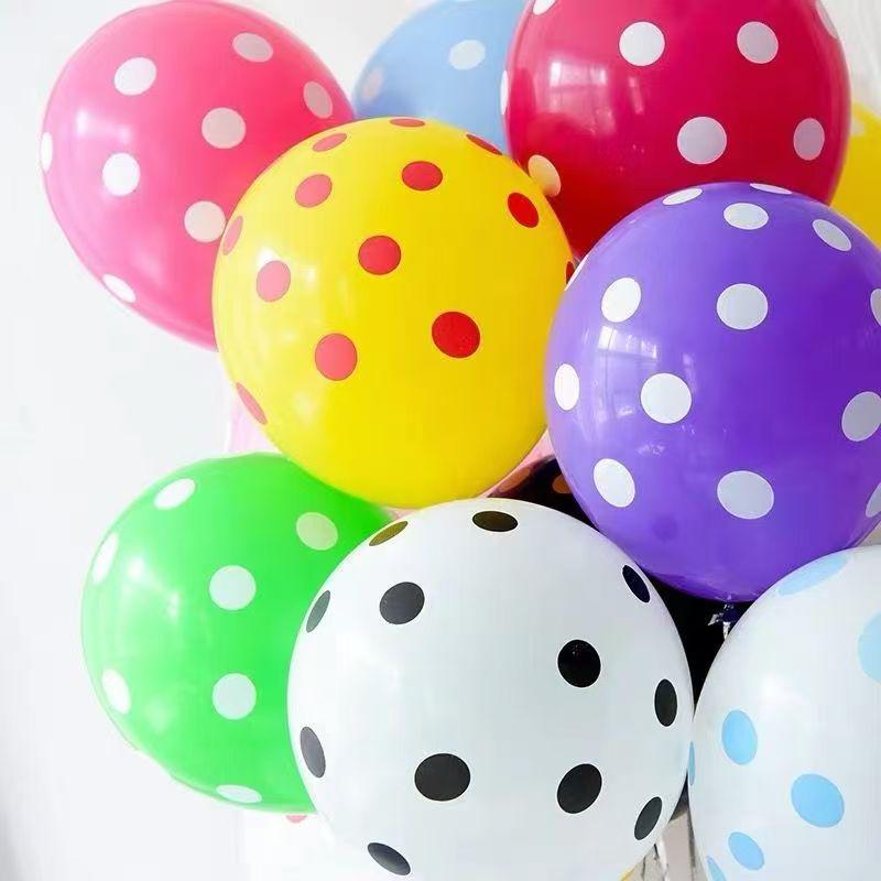 Candy Color Polka Dot Balloons 12" 280g for Children's Day & School Event Decoration