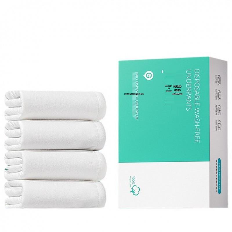 Women's & Men's Disposable Cotton Underwear - High-Waisted, Sterile, Wash-Free for Travel & Postpartum Use