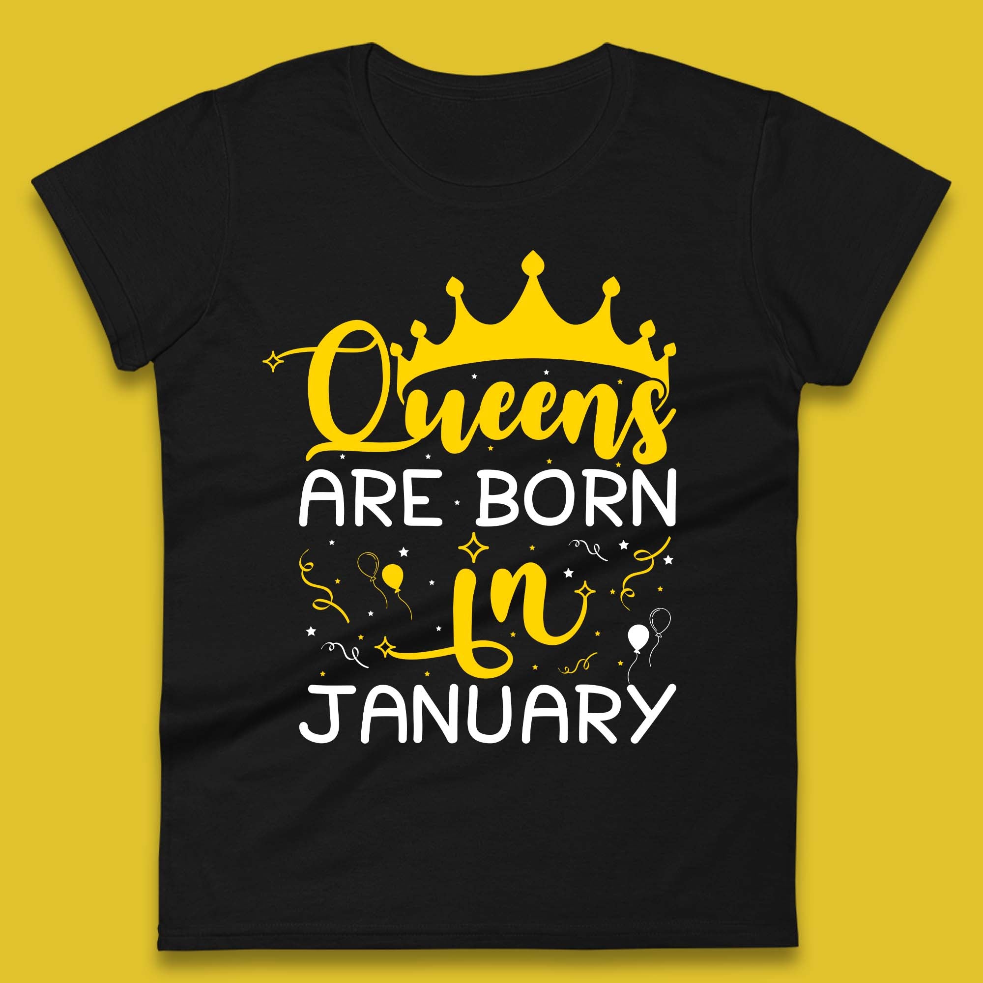 Queens Are Born In January Womens T-Shirt Mens Tops Tees Unisex L