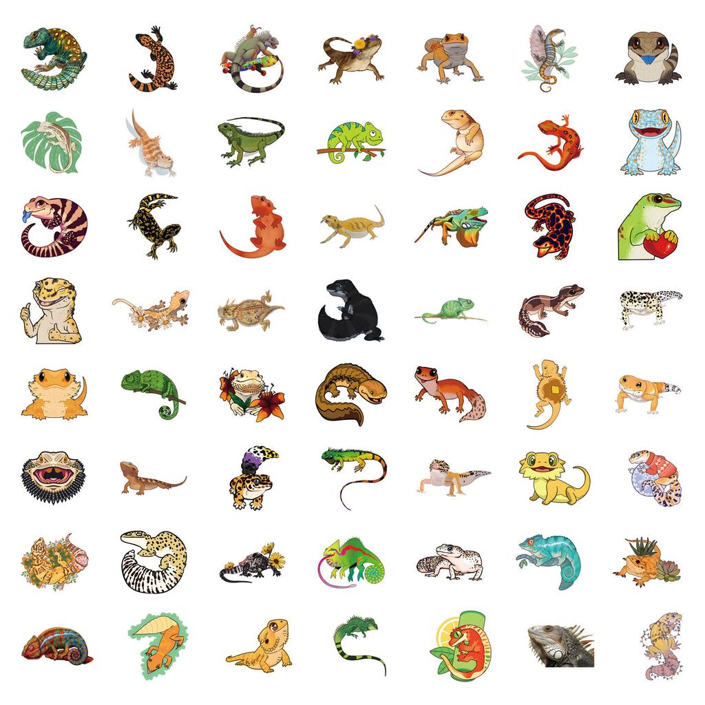 55 New Lizard Lizard Graffiti Animal Stickers Decorative Suitcase Mobile Phone Waterproof Stickers