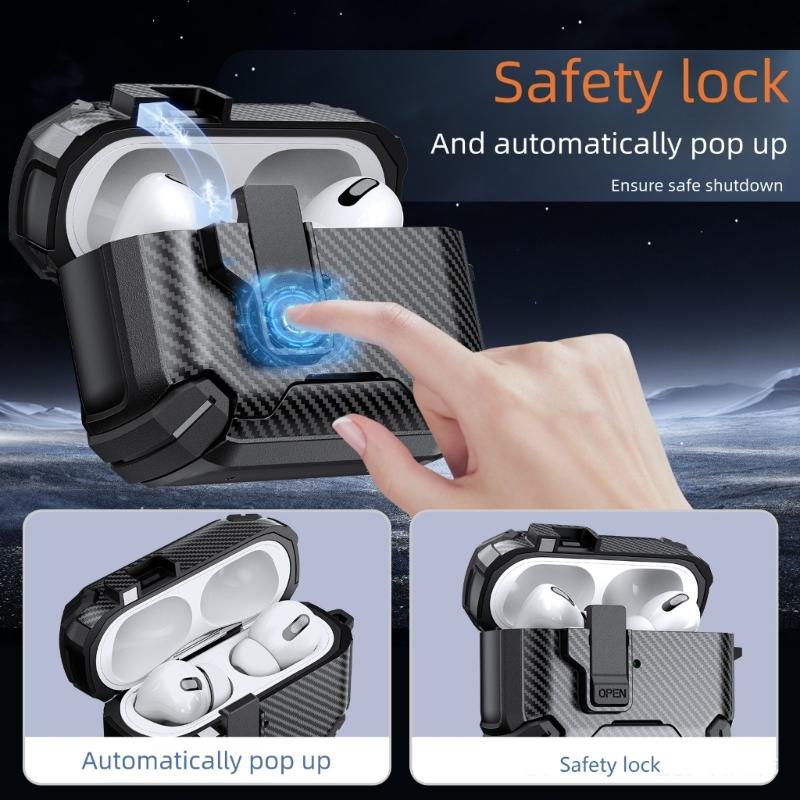 Shockproof Earbuds Box for Pods 3rd Gen Case Phone Holder Auto Lock Wireless Charging Design Durability