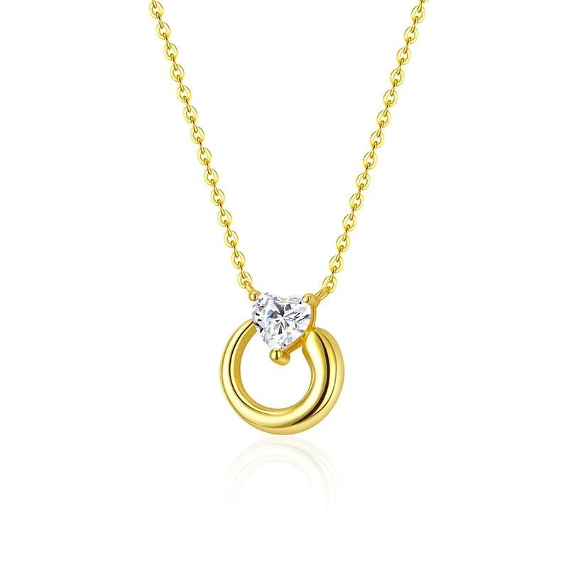 Factory 925 Sterling Silver Heart Zircon Pendant Necklaces for Women Daily Wear Silver Necklace Wedding Jewelry Gift