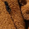 Men Winter Coat Plush Zipper Hooded Solid Color Soft Cold-proof Thicken Plus Size Autumn Coat for Outdoor