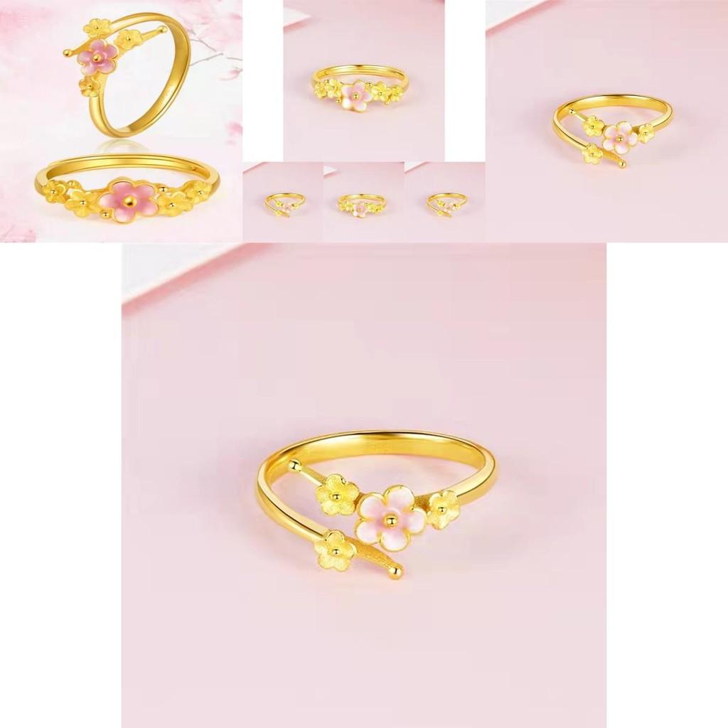 Trendy Adjustable Copper Gold Plated Ring In Flower Design For Stylish Women Accessories