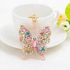 2024 New Creative Butterfly Key Chains Alloy Inlaid with Diamonds Fashionable and Simple KeyChains Car Charms Bag Charm Keyring