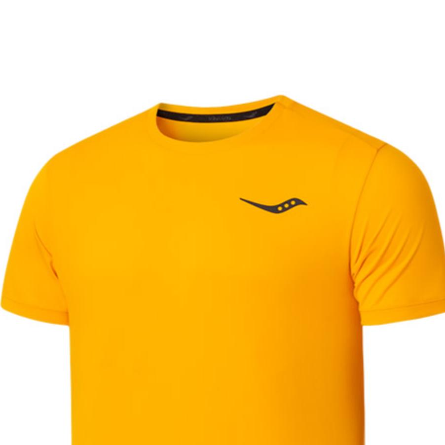 Saucony Logo Print Round Neck Breathable Knitted Casual Running T-Shirt Men T-Shirts Orange SC2229224-2