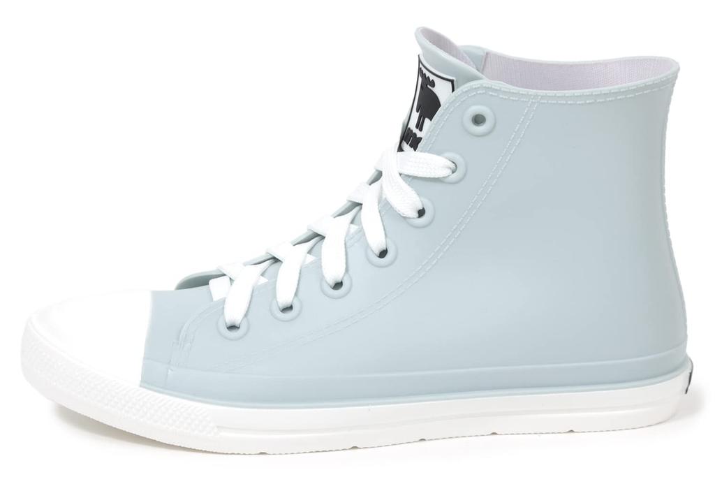 Akiriko MOZ Rain Sneakers with Molded Size L Women's High-Top One-Piece Insoles, Sax,