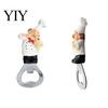 Kitchen Gadgets for Barbecue Grill Refrigerator Magnet Bottle Opener, 3D Cartoon Chef Resin Beer Cute Decor Home Soda Manual Can Punch Opener