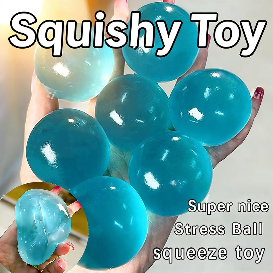 Activating Toys Blue /Strawberry Maltose Squishy Toys Anti Stress Fidgets Soft Simulated Transparent Maltose Slow-Rebound Decompression Toy