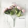 30cm Rose Pink Silk Peony Artificial Flowers Bouquet 5 Big Head and 4 Bud Cheap Fake Flowers for Home Wedding Decoration Indoor KTY