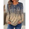 Ladies' Casual Long Sleeved Round Neck Daily Printed Top for Spring and Autumn Styles