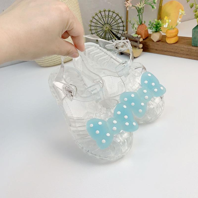 

Kids Jelly Bow Sandals, Versatile Soft Sole Closed Toe Crystal Shoes for Little and Middle Girls 34 синій