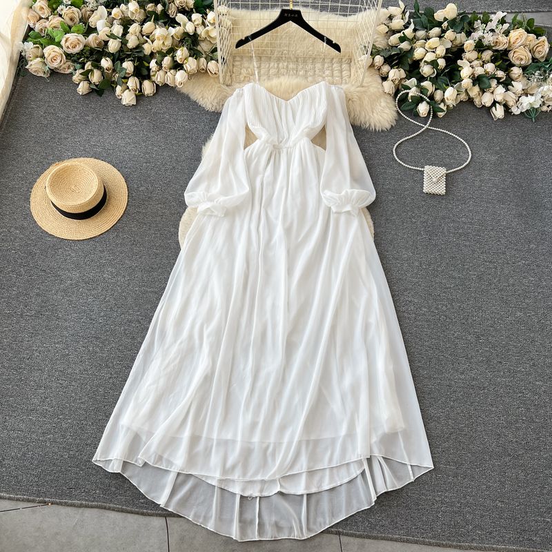 Accessible Luxury French Dress High Waist Slimming Long Tube Top