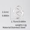 1Pcs Female Stainless Steel Open Ring, Geometric Ring, Exaggerated Accessory Ring