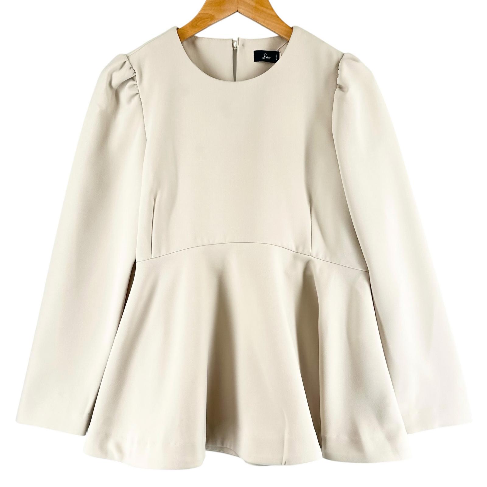 Sono Plain blouse beige Women 1 Peplum silhouette used